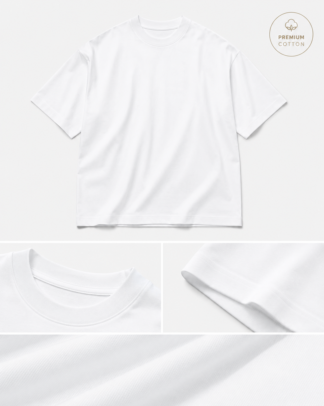 Premium 260 GSM Terry Oversized T-Shirt – Unisex Drop Shoulder Tee